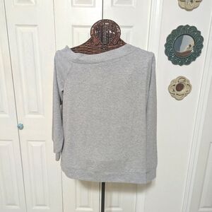 NWT Soft Gray Sweatshirt Top w/ Slight off the Shoulder Neckline - Long Sleeve